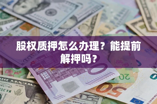武汉股权质押怎么办理？能提前解押吗？
