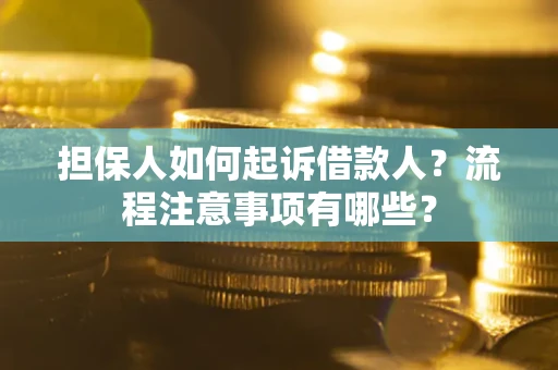 武汉担保人如何起诉借款人？流程注意事项有哪些？